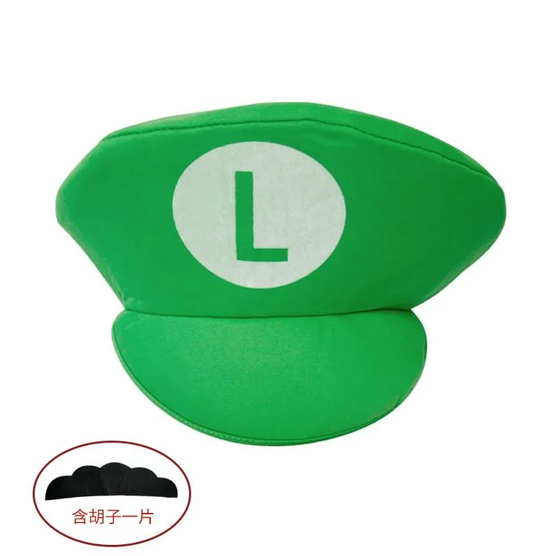 Super Marios Bros Cosplay Cartoon Hats With Moustache Halloween kids Hats Costumes Anime Figure party funny accessories