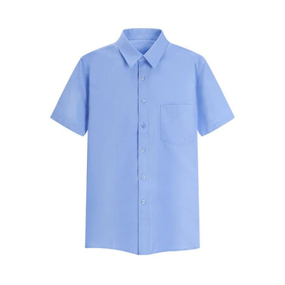 Short-sleeved Solid Color Shirt High-end Business Daily Tops Company Uniforms Can Be Customized With Printed Embroidery 2021 New