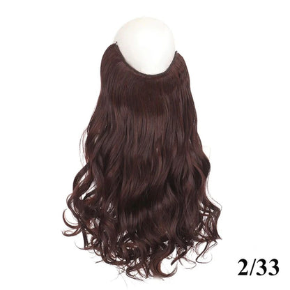 Extensão de cabelo com fio invisível (40cm 50cm 60cm) cabelo liso cabelo encaracolado uso diário adequado para todas as mulheres