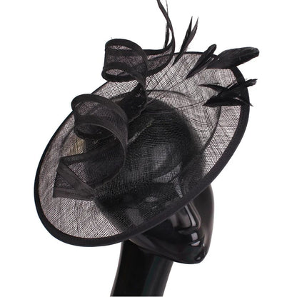 Red Kentucky Derby Fascinator Hat For Women Elegant Flower Sinamay Ladies Hats Wedding Party Cocktail Headwear Female Headbands