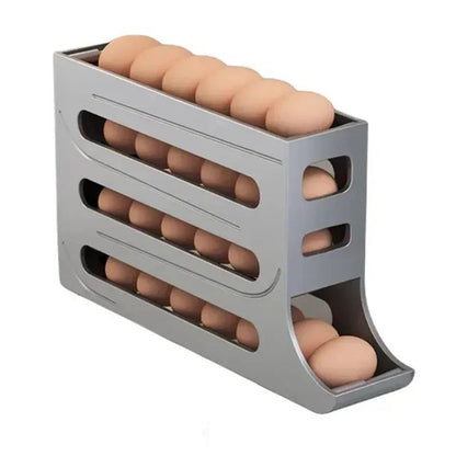 Refrigerator egg storage box, 4 layers, automatic rolling egg rack, kitchen refrigerator egg dispenser, refrigerator storage box