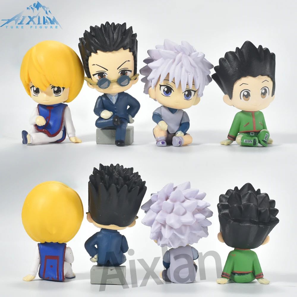 Aixlan GON FREECSS Boneco 4 PEÇAS SET Q Versão HUNTER X HUNTER Boneco de Ação PVC Presente de Natal Amine Estatueta Colecionável