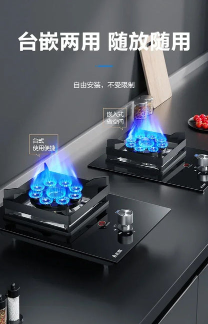 Energy-Saving Gas Cooker with Powerful Flame, Single Burner Natural Gas Cooktop for Home Kitchen AF