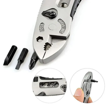 Conjunto de Chaves de Fenda Multiferramenta e Alicate de Bolso - Acessórios para Faz-Tudo, Chave Ajustável, Chave de Fenda, Alicate, Faca Compacto, Portátil