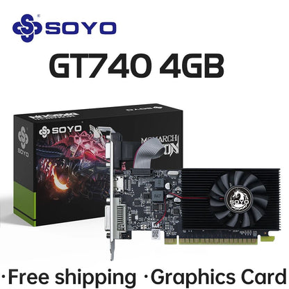 SOYO Half-height Graphics Cards NVIDIA GT740 4G GDDR3 128bit Video Card For Desktop Gaming Computer Components GPU GT 740