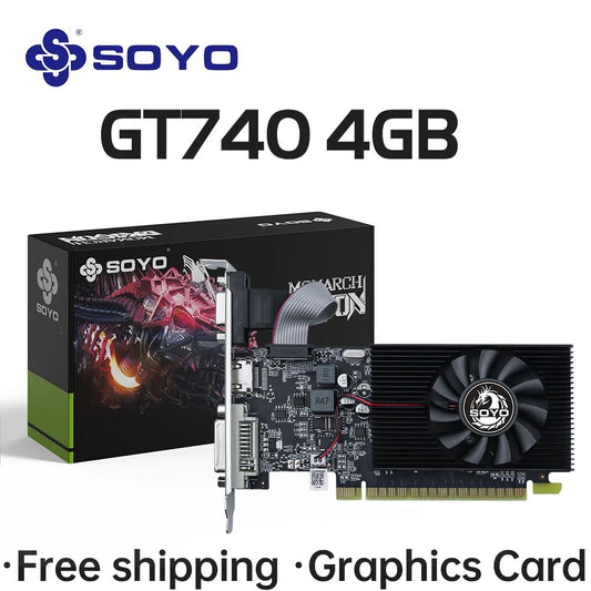 SOYO Half-height Graphics Cards NVIDIA GT740 4G GDDR3 128bit Video Card For Desktop Gaming Computer Components GPU GT 740
