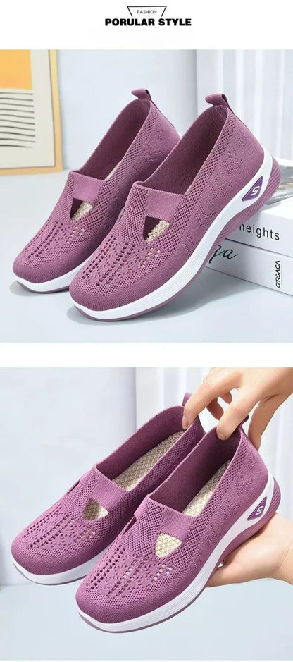 Orthopedic Shoes for Women Walking Shoes Slip On Arch Support Memory Foam Breathable Sneakers Summer Comfortable Casual Trainers