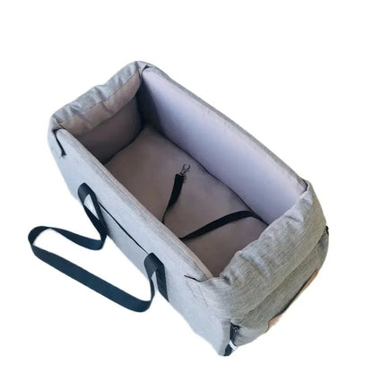 Assento de Carro para Cães Pequenos Assento para Console Central Assento Elevado para Carro Cesta de Transporte para Cães Portátil para Gatos Bolsa de Viagem de Segurança
