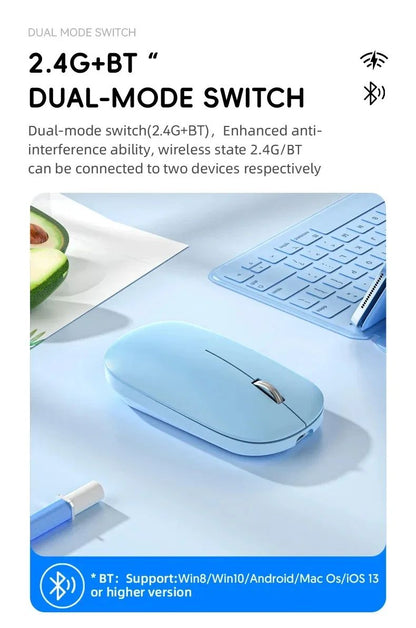 Xiaomi Wireless Mouse Bluetooth Silent 2.4G Dual-mode Type-C Charging Ergonomic Morandi Portable Laptop Office Gaming Mouse