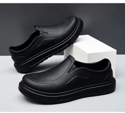 Men's Chef Shoes Anti Slip Oil Resistant Dirt Resistant Work Shoes Quick Drying Thick Soled Rain Shoes Large Size Breath Clogs