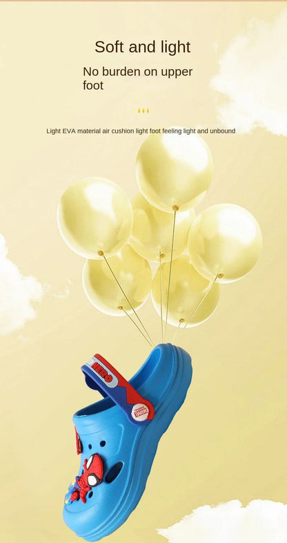 Disney Children's Hole Slipper Summer Boy Fashion Cartoon Spiderman Sandals Kids Beach Shoes Soft Bottom Toddler Home Slipper