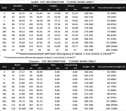 S-8XL New  (Blazer+ Pants) Men's Fashion Business Gentleman Trend Slim-fit Casual Wedding Travel Plus-size Solid Color Suit