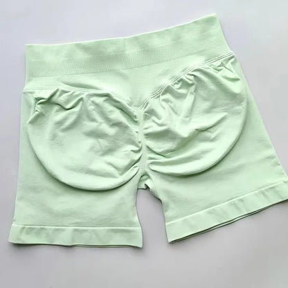 Gym Summer Women's Yoga Exercise Shorts Seamless High Waist Hip Tight Solid Color Shorts Yoga Exercise leggings