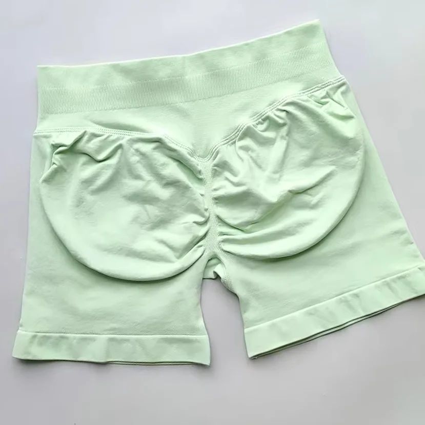 Gym Summer Women's Yoga Exercise Shorts Seamless High Waist Hip Tight Solid Color Shorts Yoga Exercise leggings