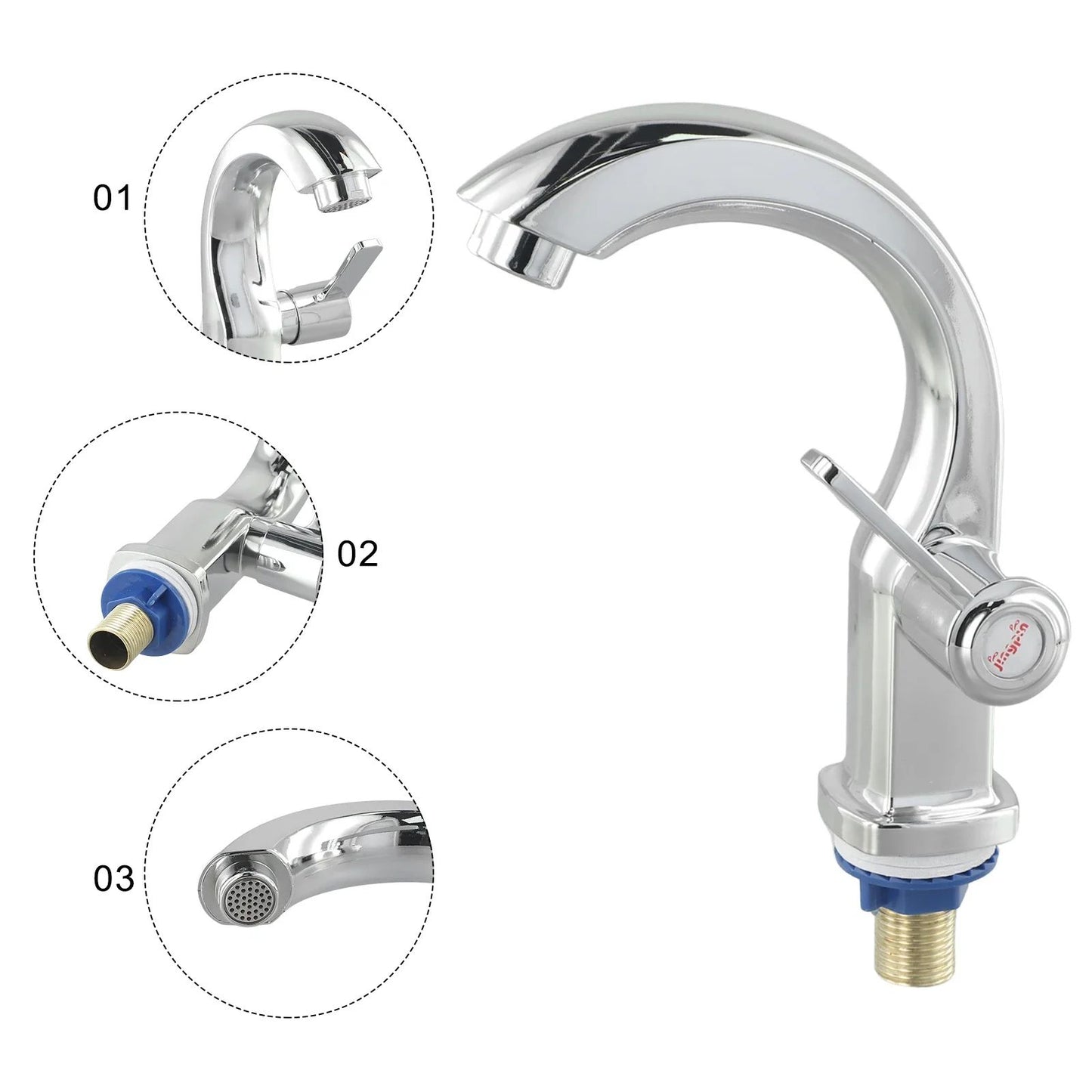 Torneira para Pia de Banheiro com Filtro de Água ABS Misturador Monocomando Furo Único Apenas Água Fria para Banheiro e Cozinha Montagem em Mesa