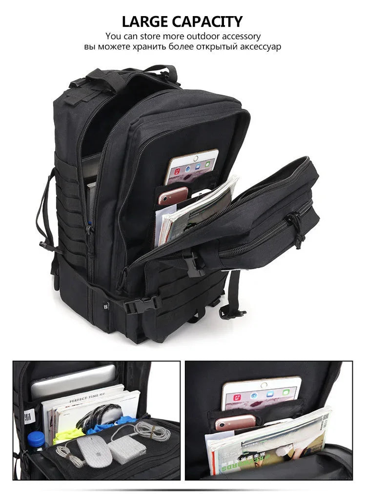 Mochilas Táticas 30/50L Masculinas para Viagem Sobrevivência ao Ar Livre Pacote de Assalto 3P EDC Molle para Caminhada Trekking Caça