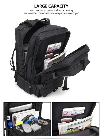 Mochilas Táticas 30/50L Masculinas para Viagem Sobrevivência ao Ar Livre Pacote de Assalto 3P EDC Molle para Caminhada Trekking Caça
