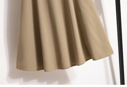 Ladies' Summer High Waist Plus Size Skirts 2026 Mid To Long Flowing Suit Skirt New Style Casual Solid Color A-line Skirt