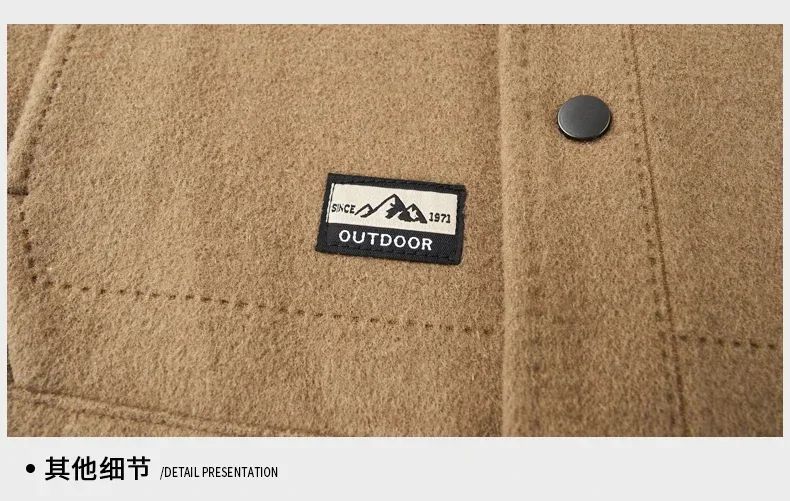 Billy Men's Winter Jacket for Men Double-Sided Woolen Overcoat Short Lapel Autumn Casual Coat Top Black Clothes White Duck Down