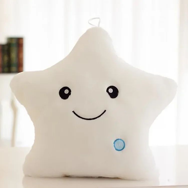 Luminous Star Plush Throw Pillow Bright Led Light Star Stuffed Cushion Sofa Decorative Pillow Office Sleeping Back Cushion Decor
