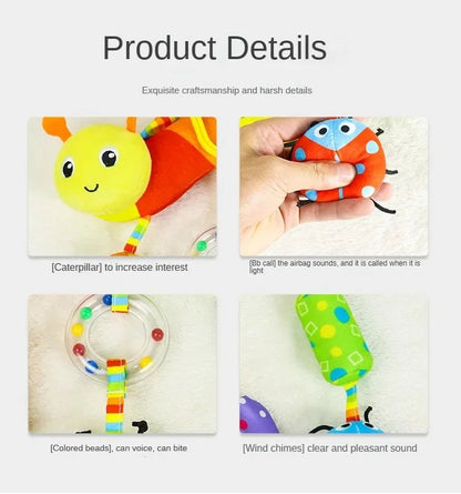 Brinquedos para Bebês de 0, 3, 6, 12 Meses, Brinquedo de Pelúcia com Atividades de Arco-Íris para Pendurar no Carrinho de Bebê, Cadeirinha de Carro, Berço, Viagem, Brinquedos Sensoriais para Bebês