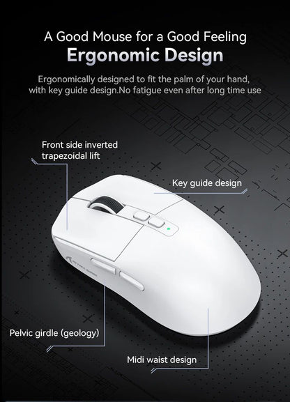 Attack Shark X6 PAW3395 Bluetooth Mouse,2.4 Tri-Mode Connection, RGB Touch Magnetic Charging Base, Macro Gaming Mouse