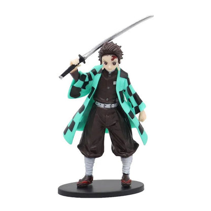 Boneco de 15cm Anime Demon Slayer Nezuko Tanjirou Zenitsu Inosuke Kyoujurou Shinobu Giyuu Qposket, Brinquedo Infantil, Presente de Natal