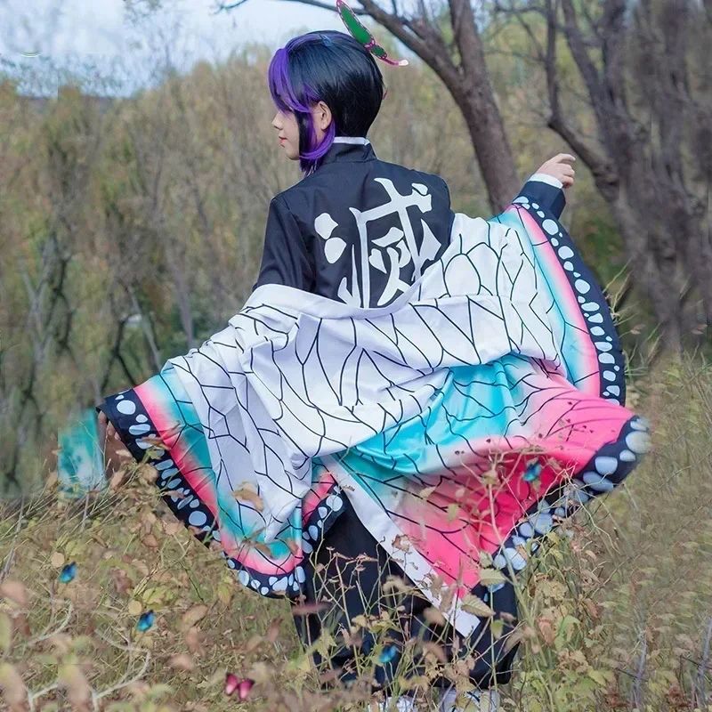 2026 Kochou Shinobu Cosplay Costumea Kochou Uniforms Wigs Hairs Halloween For Kids Adult Cos Party