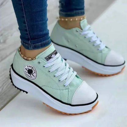 2025 New Women Pattern Canvas Sneakers Women Casual Shoes Women Sneakers Shoes Flat Lace-Up Zapatillas Mujer Chaussure Femme