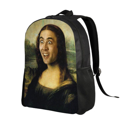 Custom Nicolas Cage Meme Laptop Backpack Women Men Basic Bookbag for College School Student Funny Bags
