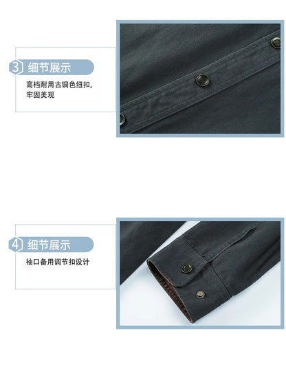 USA SIZE Men Fleece Cargo Cotton Long Sleeve Shirts Man Military Tactic Thick Shirts Winter Man Outdoor Blouses Polo Top Shirt