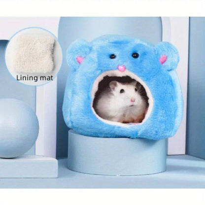 Cama Quente e Macia para Hamster, Rede para Ratos, Porquinho-da-Índia, Esquilo, Brinquedo de Inverno para Animais de Estimação, Casa de Gaiola para Hamster, Ninho Suspenso + Tapete, Cama, Casa, Ninho para Ratos e Camundongos