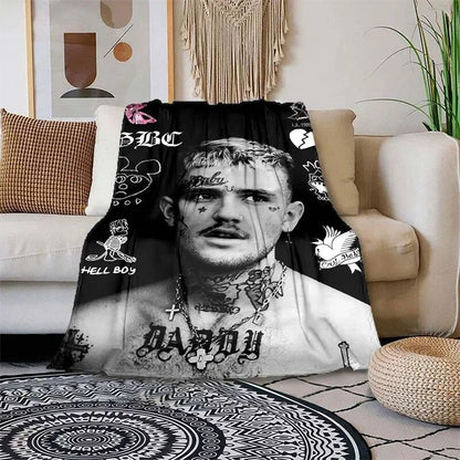 Satanic Cry Baby Lil Peep Flannel Blanket  , Soft Fluffy Warm Sofa Bed Throw Blanket More Size?fans warm gifts