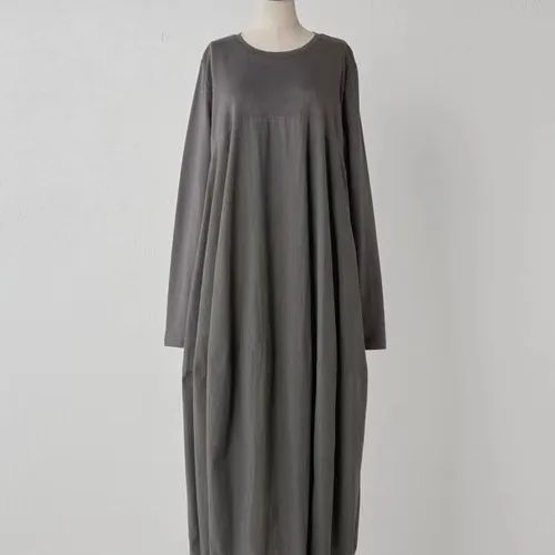 2023 Autumn/Winter New Arrival Japanese Korean Style Leisure Knit Long Sleeve Round Neck Dress Stock Available