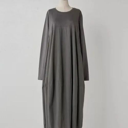 2023 Autumn/Winter New Arrival Japanese Korean Style Leisure Knit Long Sleeve Round Neck Dress Stock Available