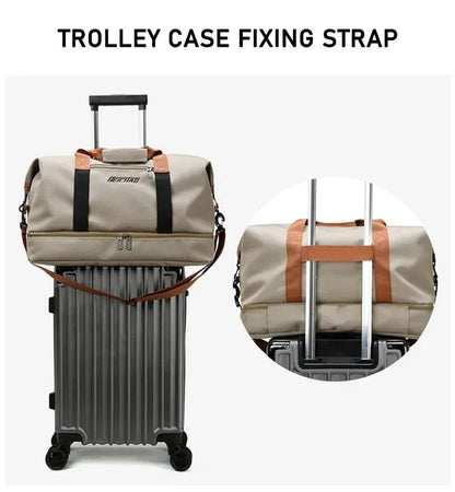 Fashion Travel Bags For Women Large Capacity Men's Sports bag Waterproof Weekend Sac Voyage Female Messenger Bag Dry And Wet