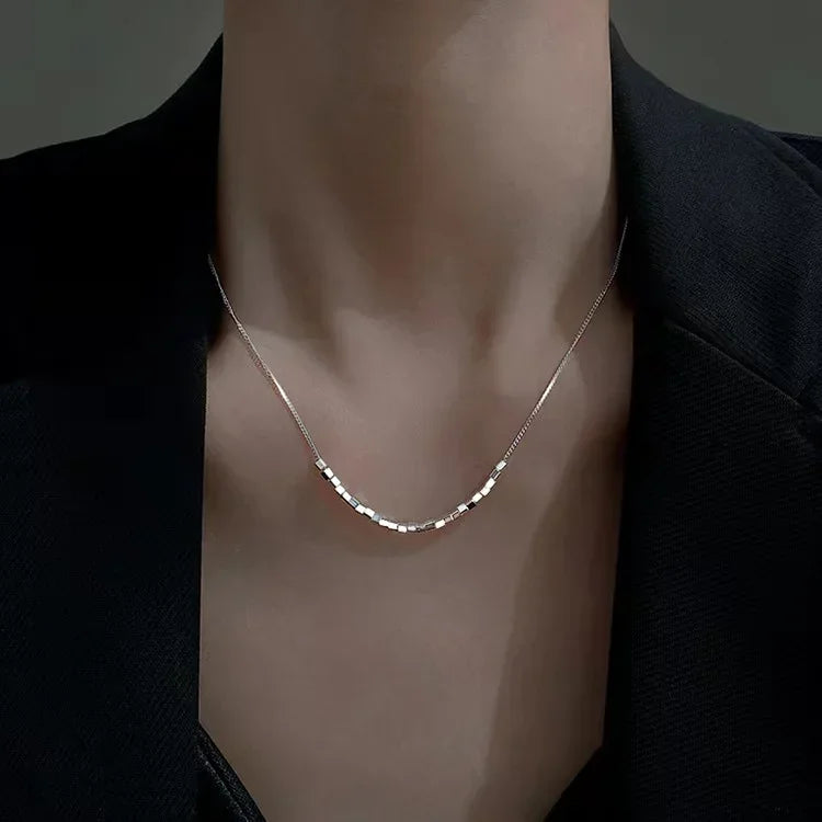Colares de Aço Inoxidável Preto Exquisito Minimalista Pingente Quadrado Gargantilha Correntes Colar da Moda para Mulheres Presentes de Joalheria para Festas
