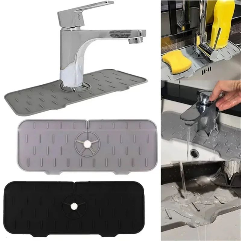 Utensílios de Cozinha Almofada Absorvente de Torneira de Silicone Prateleira Pia Protetor de Respingos Tapete Protetor de Bancada Acessórios de Tapete de Dreno de Banheiro