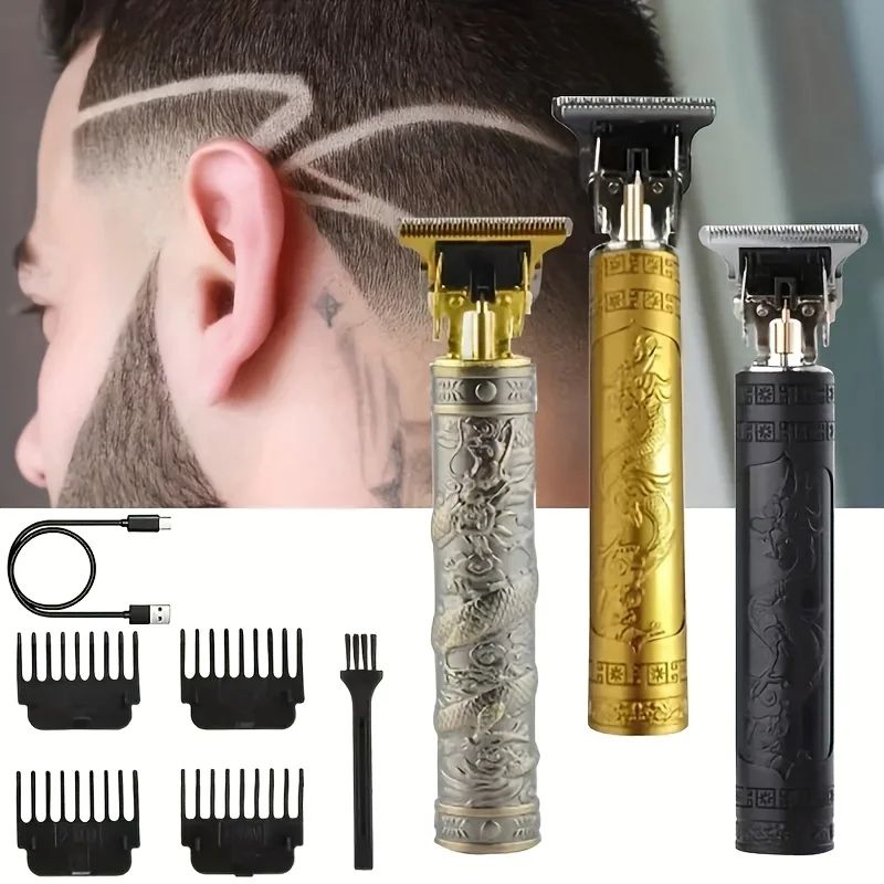 Professional Men's Electric Hair Clipper, USB Rechargeable Trimmer for Beard & Haircut, Cordless Grooming Kit, Father's Day Gift