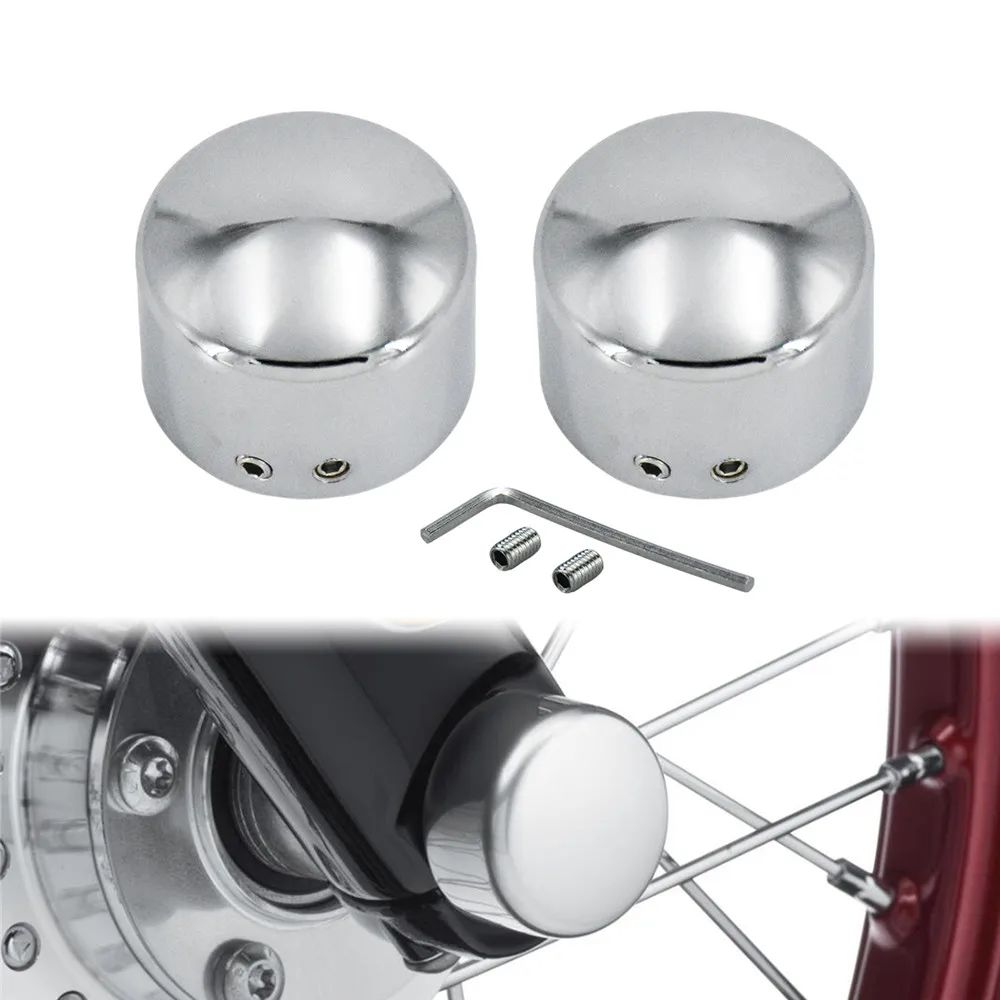 2 peças Tampa do Eixo Dianteiro da Motocicleta Porca Capa Parafuso Preto/Cromado Para Harley Touring Softail Breakout Dyna Street Bob V-Rod Sportster