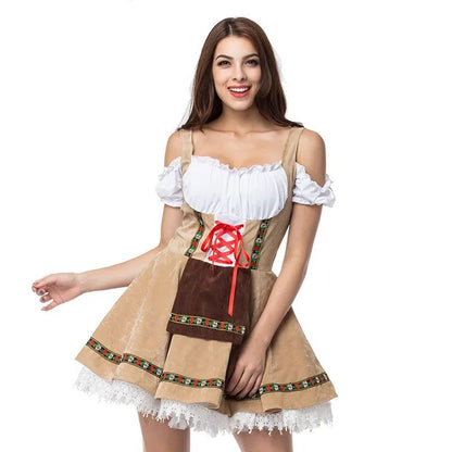 Couples Oktoberfest Costume Parade Tavern Bartender Waitress Outfit Cosplay Halloween Carnival Party Fancy Dress