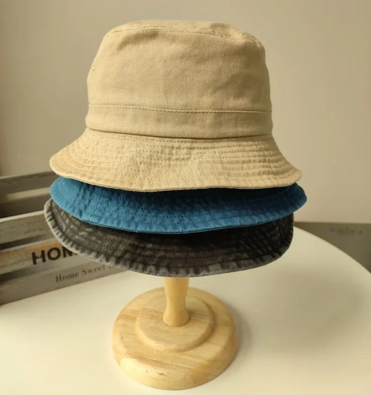 2025 Coreano Boné Pescador Jeans Lavado Cabeça Grande Masculino Chapéu de Sol Algodão Tamanho Grande 64cm Bob Panamá Unissex Tamanho Grande Boné de Pescador