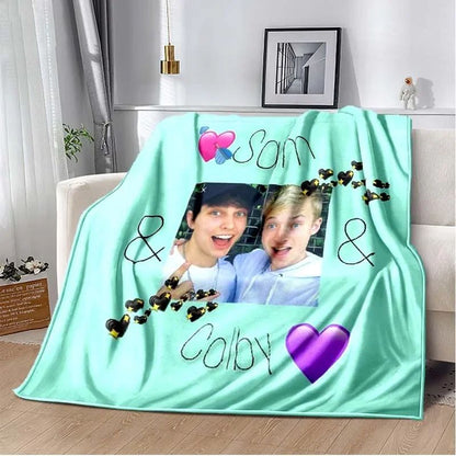 Manta Estampada Sam& Colby XPLR Manta de Sofá para Lazer Lençol de Casa Sofá Escritório Ar Condicionado Macia Viagem de Lazer Manta Personalizável