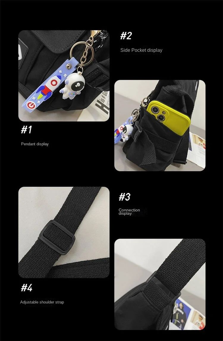 Harajuku Men Nylon Crossbody Bags for Women Messenger Bag Girls School Book Bags Youth Canvas Handbags Shoulder Bag Sac Bolsas