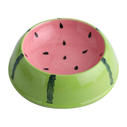 4 tigelas fofas de cerâmica para pets, tigelas em formato de melancia e morango para gatos, tigelas coloridas para cães pequenos, fornecedores de água, tigela para gatos