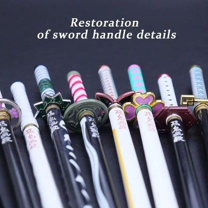 Caneta espadada de ponta de feltro de 7,5 polegadas Demon Slayer Nichirin, modelo de liga de espada, caneta katana Tanjirou, arma de anime Kimetsu No Yaiba, brinquedo Rengoku