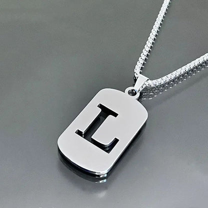 Colares de pingente de aço inoxidável com letra inicial A-Z da moda punk para homens e mulheres, atacado, joias, colar, joias góticas
