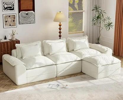Cloud Modular Sectional Sofa L-Shaped Large Seater with Ottoman Removable Cover Comfortable Living Room Furniture