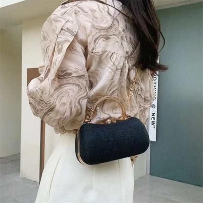 Shiny Mini Evening Bag, Rhinestone Chain Purse, Luxury Glitter Banquet Handbag, Perfect For Party, Wedding, Prom, Dinner/Banquet