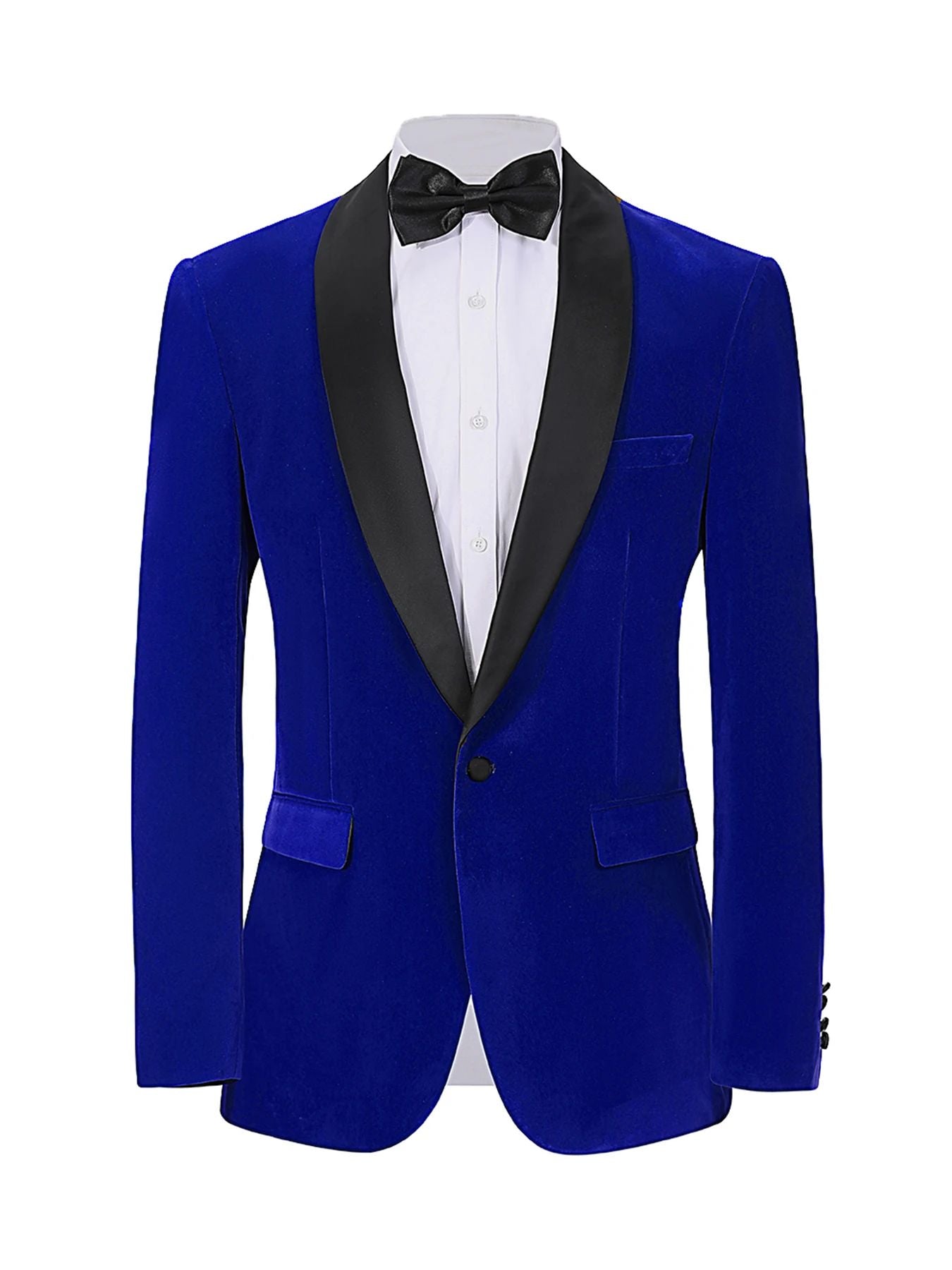 ?Velvet Elegance?Men's Single-Breasted Blazer | Long Sleeve Formal Jacket for Weddings, Business & Events